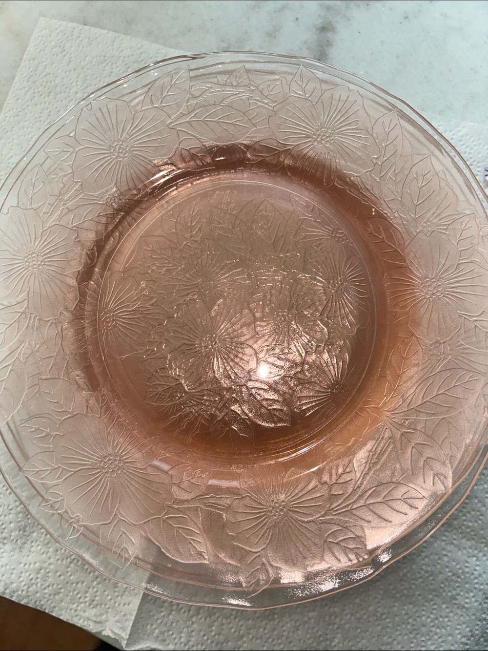 Macbeth-Evans Pink Depression Glass Dogwood Plate Vintage Antique